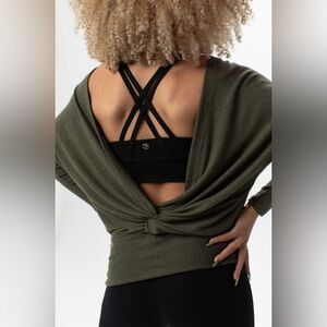 Savvi Portia Olive Green Shrug Top